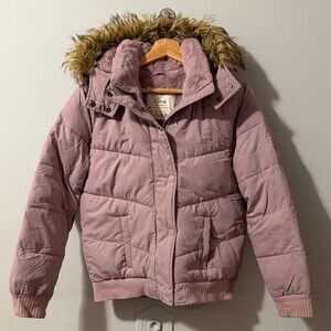 🚫 SOLD 🚫 Abercrombie & Fitch Girls Puffer Jacket with Faux Fur size 15/16